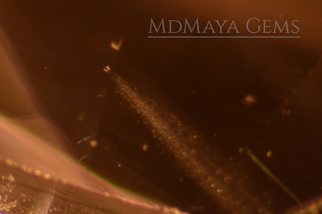 Inclusions in White Topaz gemstone from Mogok 11.13 carat Cushion Cut