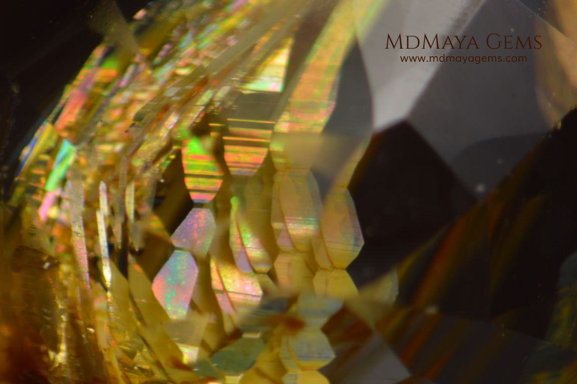 Inclusions in white topaz 19.62 ct