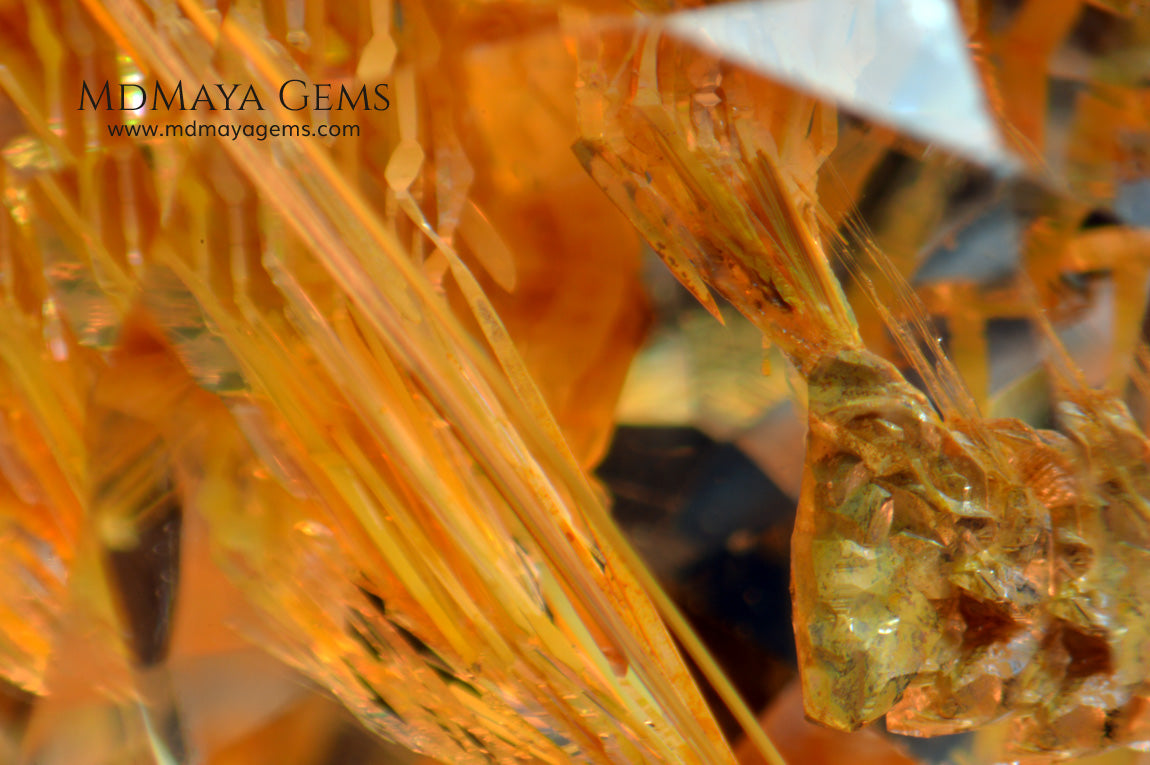 Inclusions in white topaz 19.62 ct