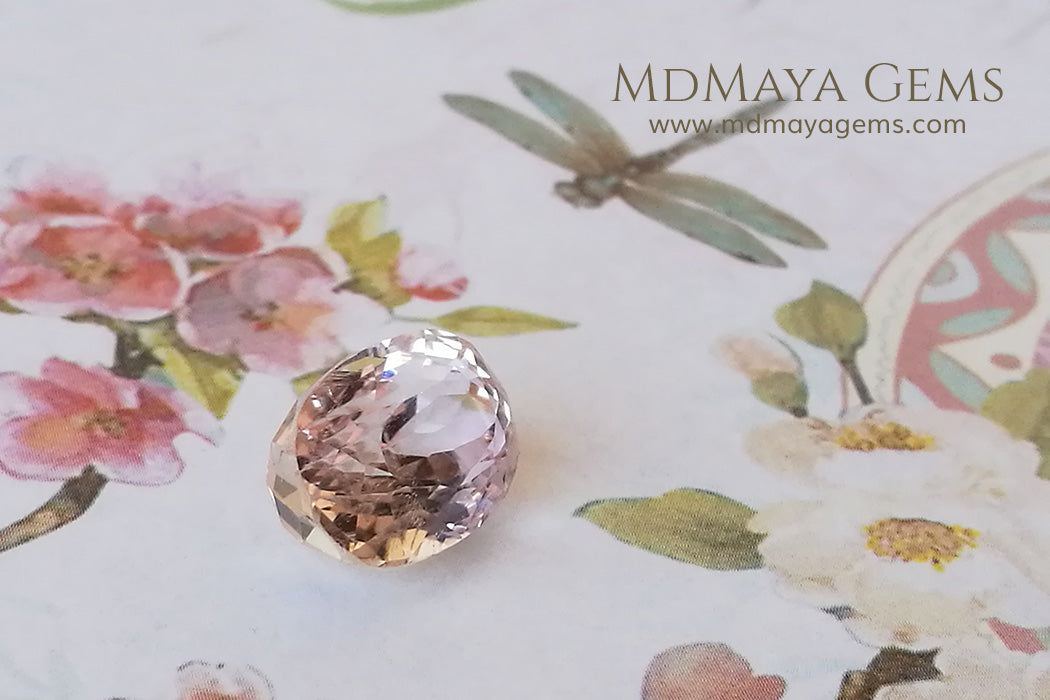 Natural Pink Kunzite 6.11 ct under daylight