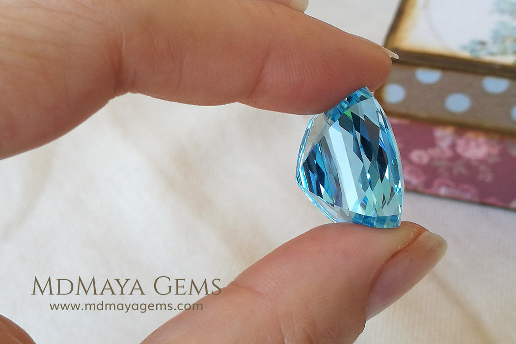 Genuine Large Blue Topaz Gem Fancy Cut 42.70 ct