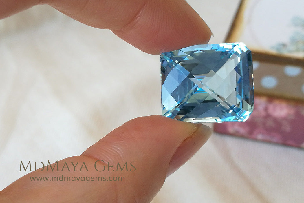 ct Blue Topaz – Extra Large Fancy Cut Gem for Bold Jewelry