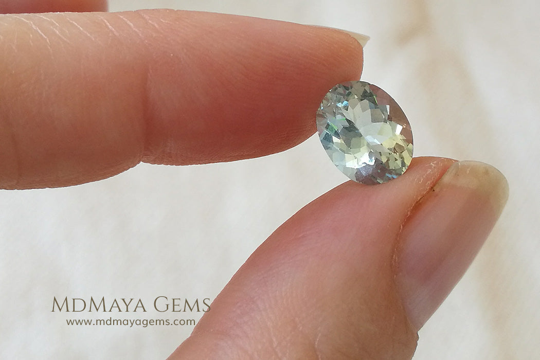 Greenish blue Aquamarine Oval cut 2.28 ct