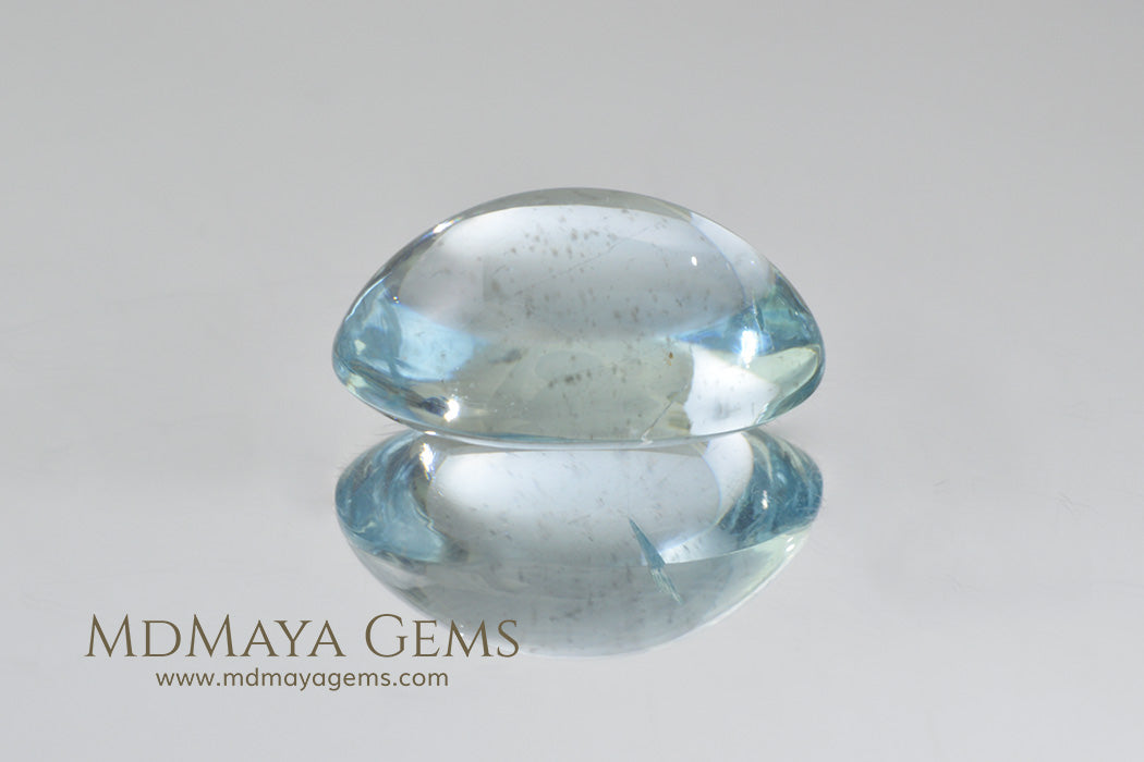 Unheated Blue Aquamarine Oval Cabochon Cut 13.40 ct