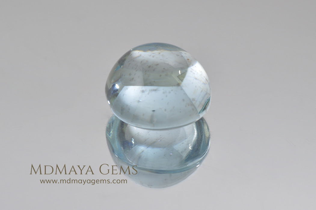 Unheated Blue Aquamarine Oval Cabochon Cut 13.40 ct