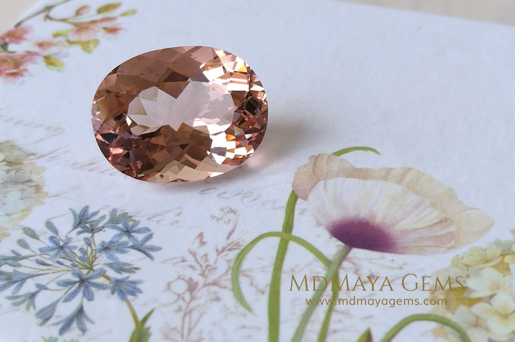 Luxury Pink Morganite 13.73 ct Oval cut
