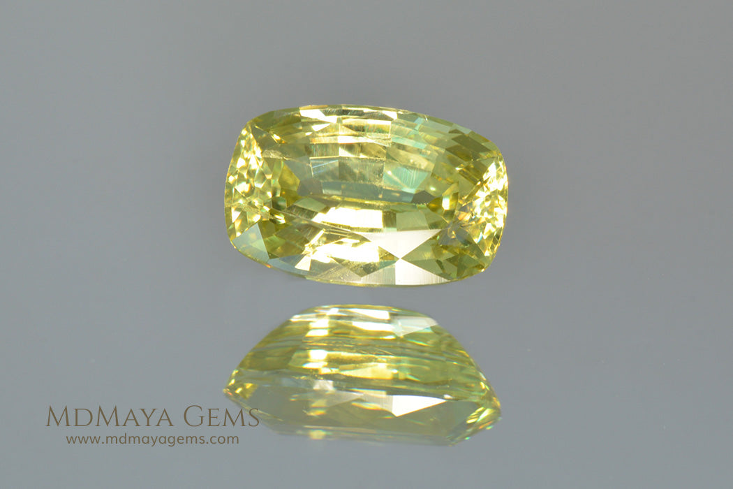 Green Yellow Mali Garnet Cushion Cut 1.08 ct