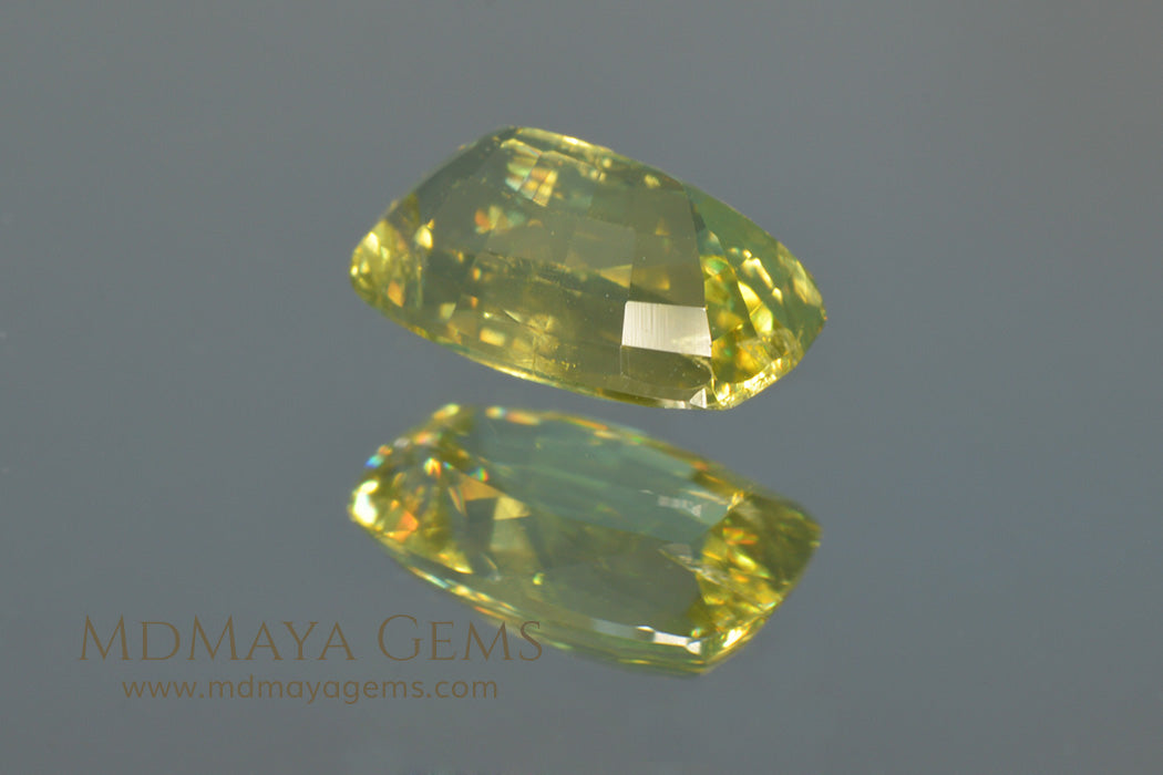 Green Yellow Mali Garnet Cushion Cut 1.08 ct