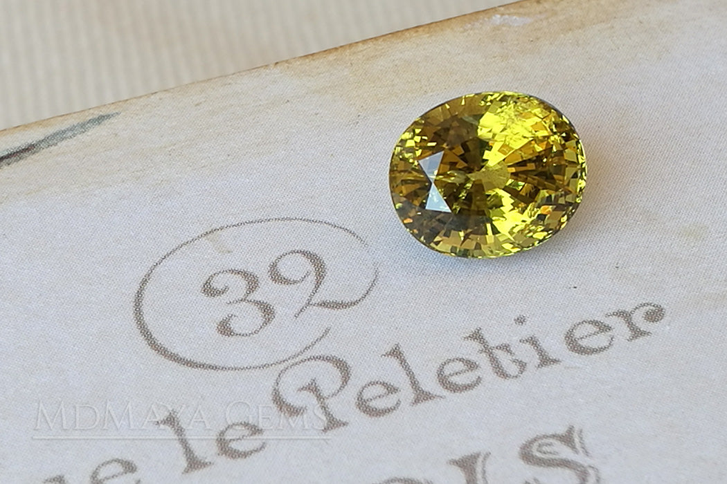 Sparkle Vivid Greenish Yellow Mali Garnet Oval Cut 4.54 ct