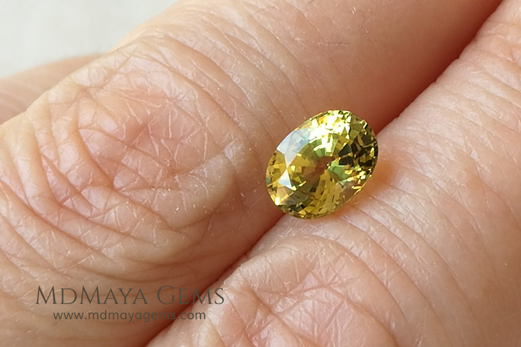 Greenish Yellow Mali Garnet Gemstone Oval Cut 1.25 ct