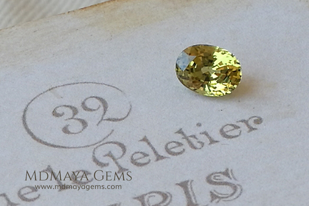Greenish Yellow Mali Garnet Gemstone Oval Cut 1.25 ct