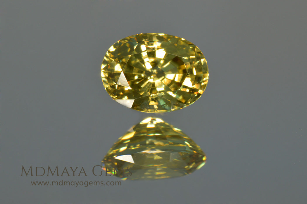 Greenish Yellow Mali Garnet Gemstone Oval Cut 1.25 ct