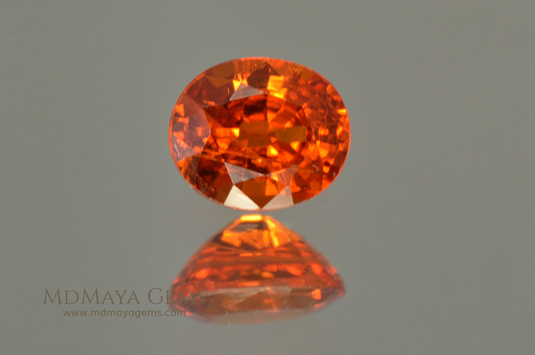 Orange Mandarin Spessartite Garnet Oval cut 0.84 ct