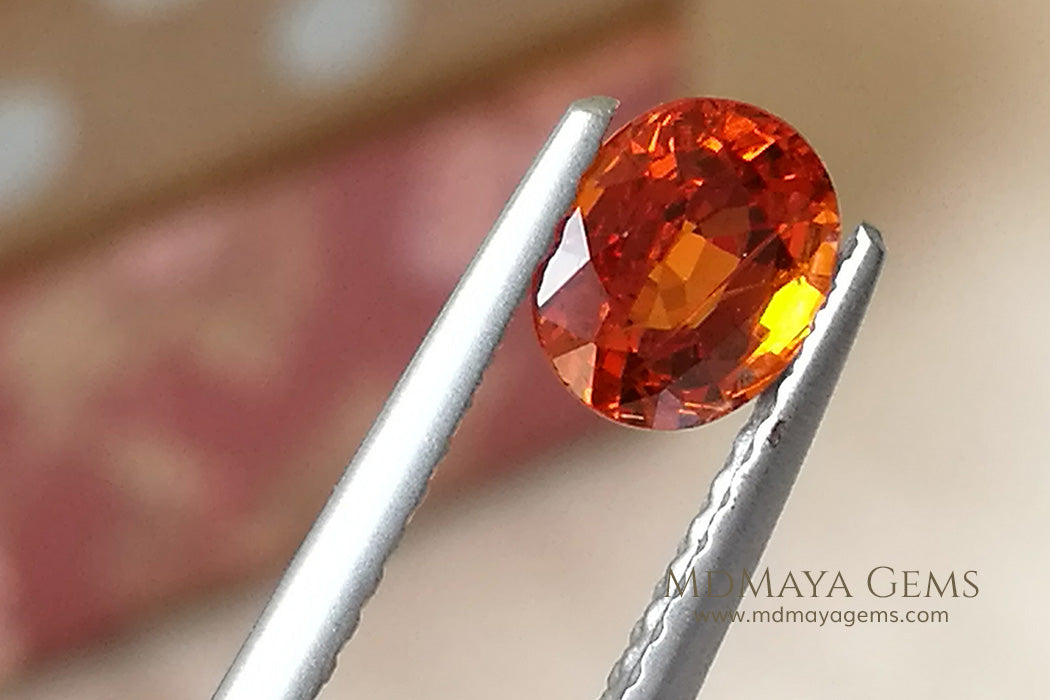 Orange Mandarin Spessartite Garnet Oval cut 0.84 ct