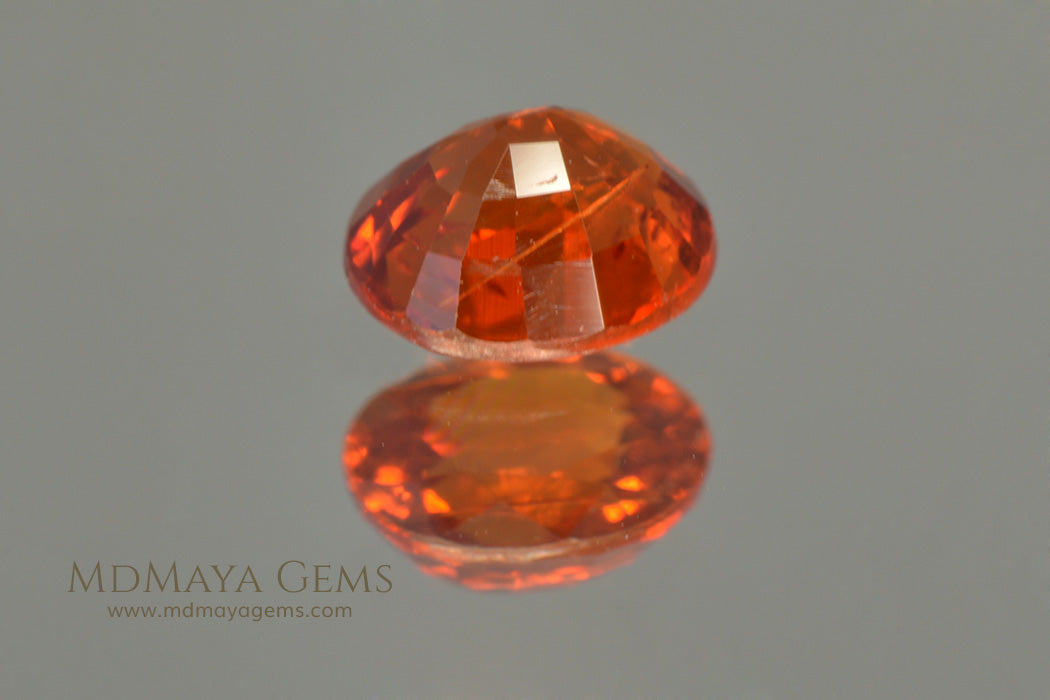 Orange Mandarin Spessartite Garnet Oval cut 0.84 ct