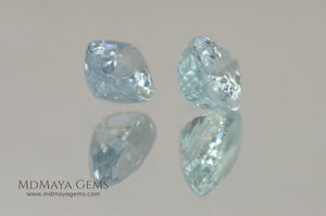 Pair Blue Paraiba Tourmaline Gemstones Pear Cut 3.41 ct total