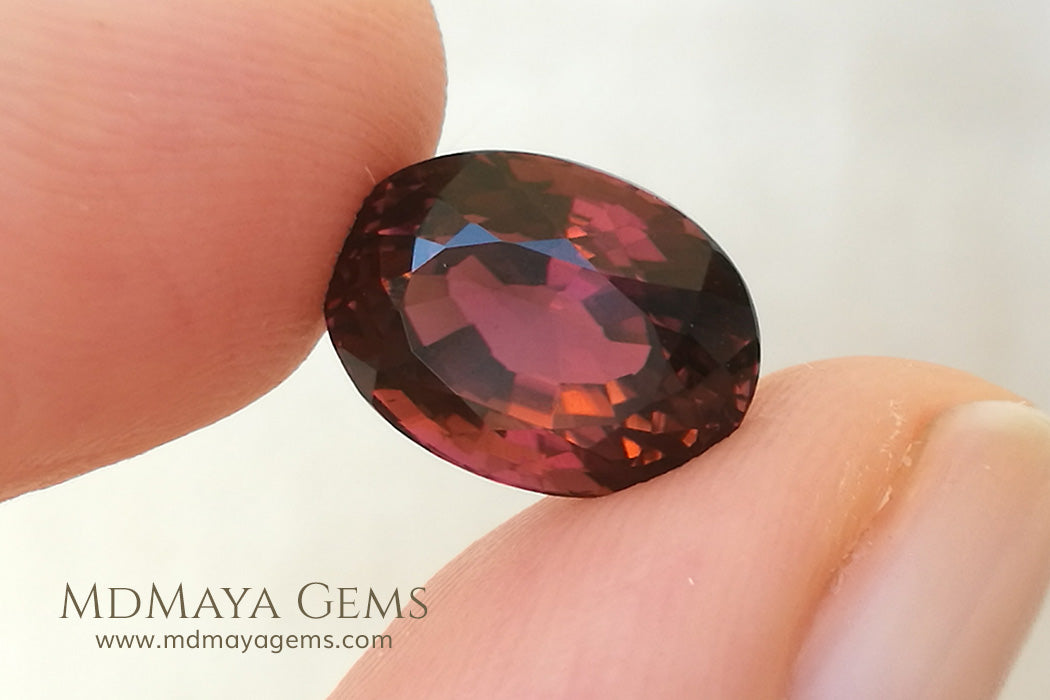 Natural Pair Dark Orangy Red Tourmaline Oval Cut 9.33 ct