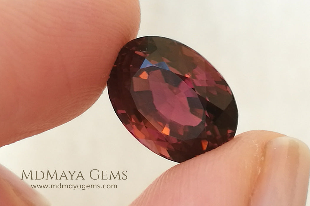 Natural Pair Dark Orangy Red Tourmaline Oval Cut 9.33 ct