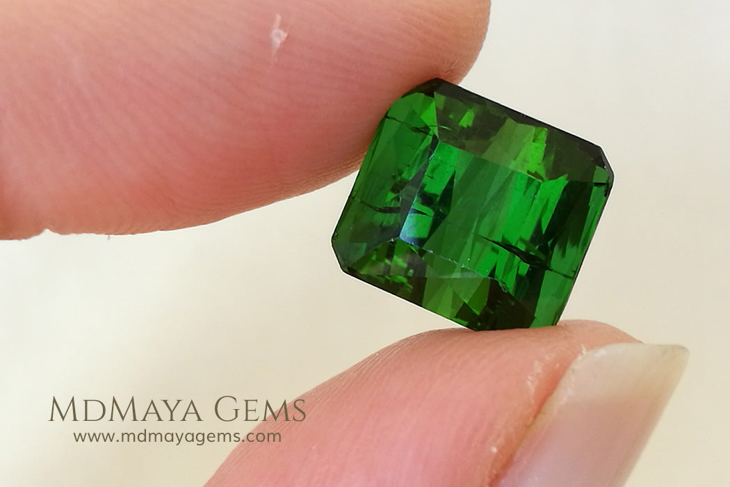 Pair Dark Green Tourmalines Fancy Cut 12.74 ct