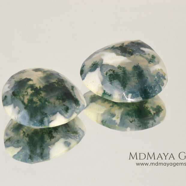 Green Moss Agate with dendritic inclusions 14.60 ct