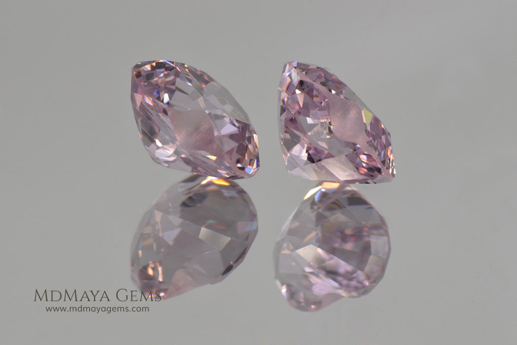 Matched Pair Platinum Light Purple Spinel  3.07 ct pair Heart cut
