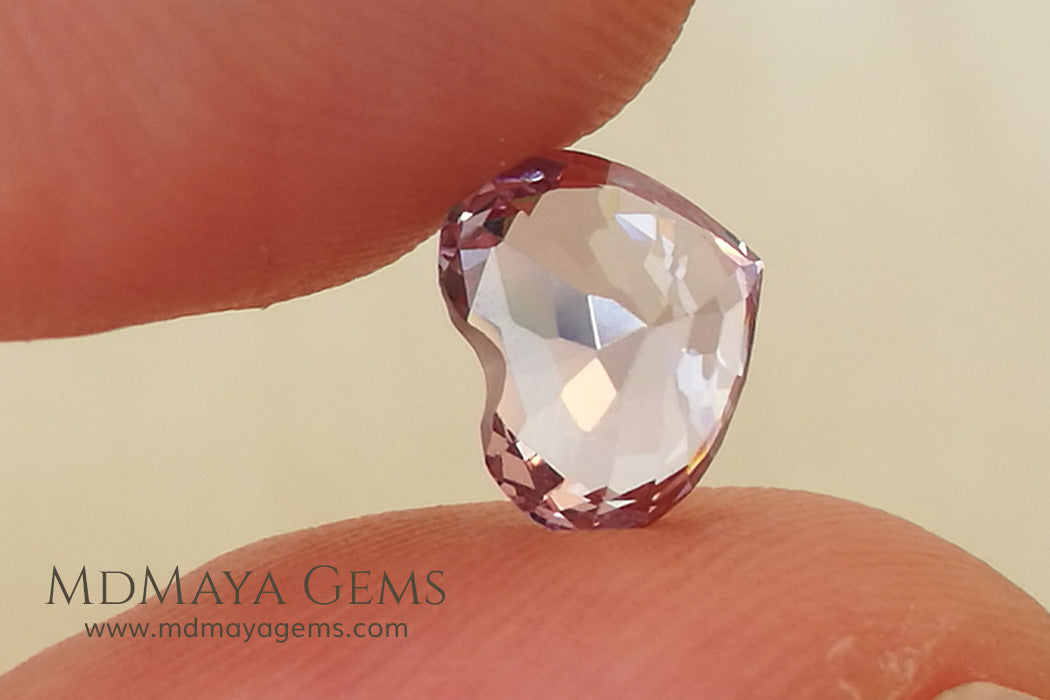 Matched Pair Platinum Light Purple Spinel  3.07 ct pair Heart cut