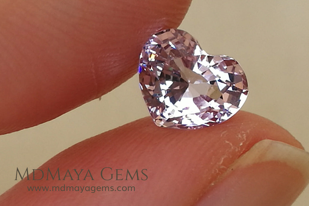 Matched Pair Platinum Light Purple Spinel  3.07 ct pair Heart cut