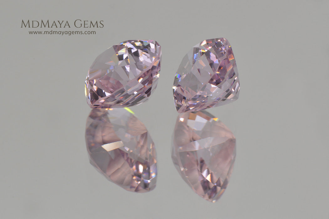 Matched Pair Platinum Light Purple Spinel  3.07 ct pair Heart cut