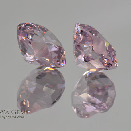 Matched Pair Platinum Light Purple Spinel  3.07 ct pair Heart cut