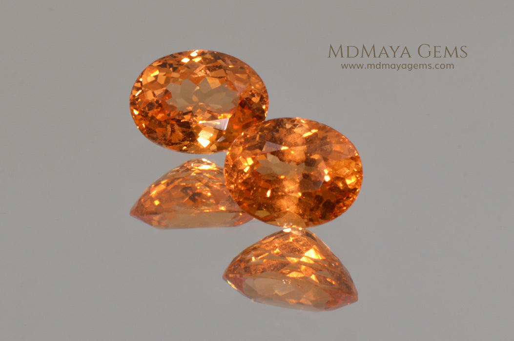 Mandarin Garnet Pair Oval Cut 2.815 ct