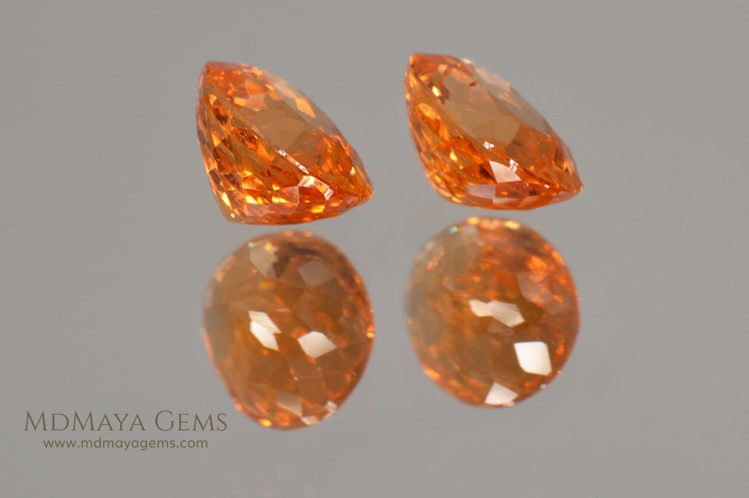 Mandarin Garnet Pair Oval Cut 2.815 ct