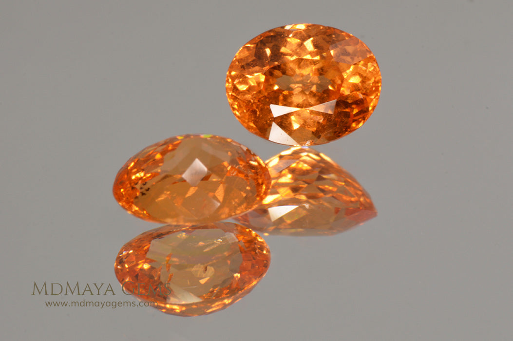Mandarin Garnet Pair Oval Cut 2.815 ct