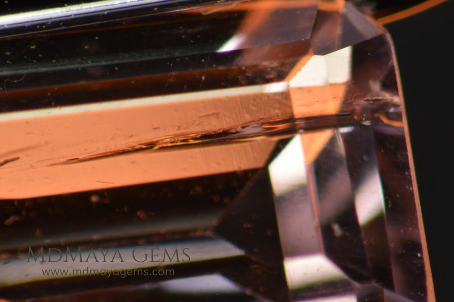 Inclusion Pink Morganite Emerald cut 2.44 ct