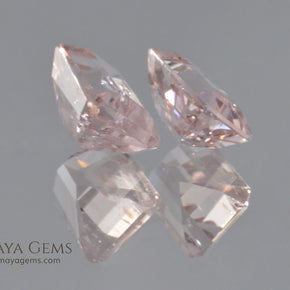 Pair Pink Morganite Emerald cut 2.44 ct