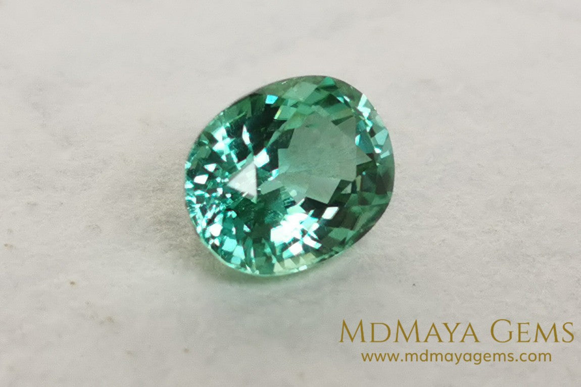 Mint Green Paraiba Tourmaline 2 82 ct with certificate for sale MdMaya Gems