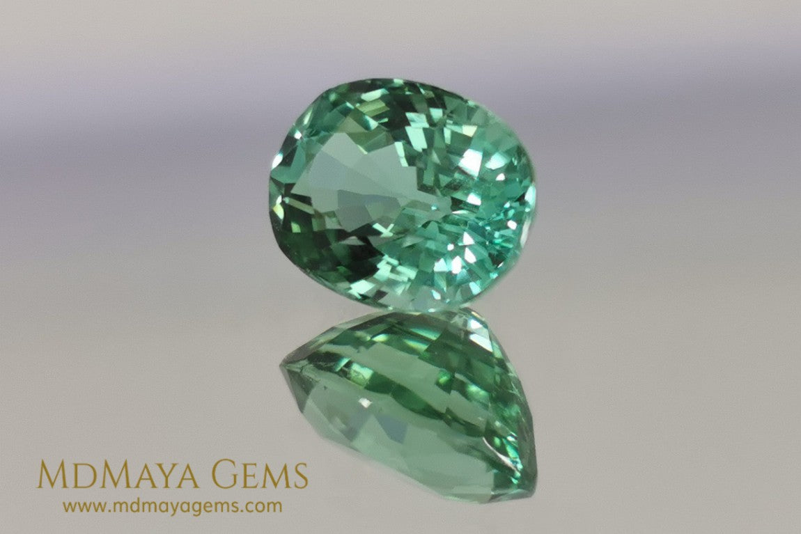 Mint Green Paraiba Tourmaline 2 82 ct with certificate for sale MdMaya Gems