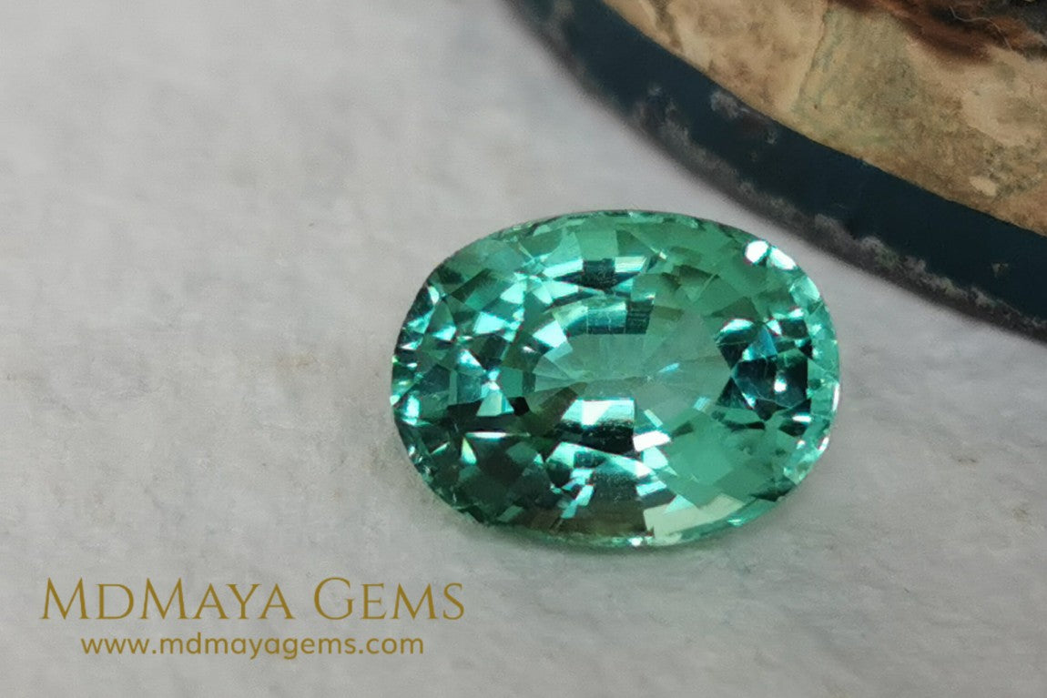 Mint Green Paraiba Tourmaline 2 82 ct with certificate for sale MdMaya Gems