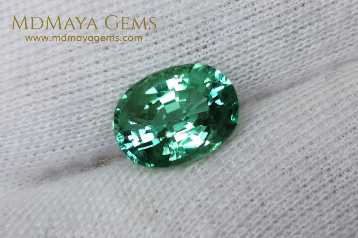 Mint Green Paraiba Tourmaline 2 82 ct with certificate for sale MdMaya Gems