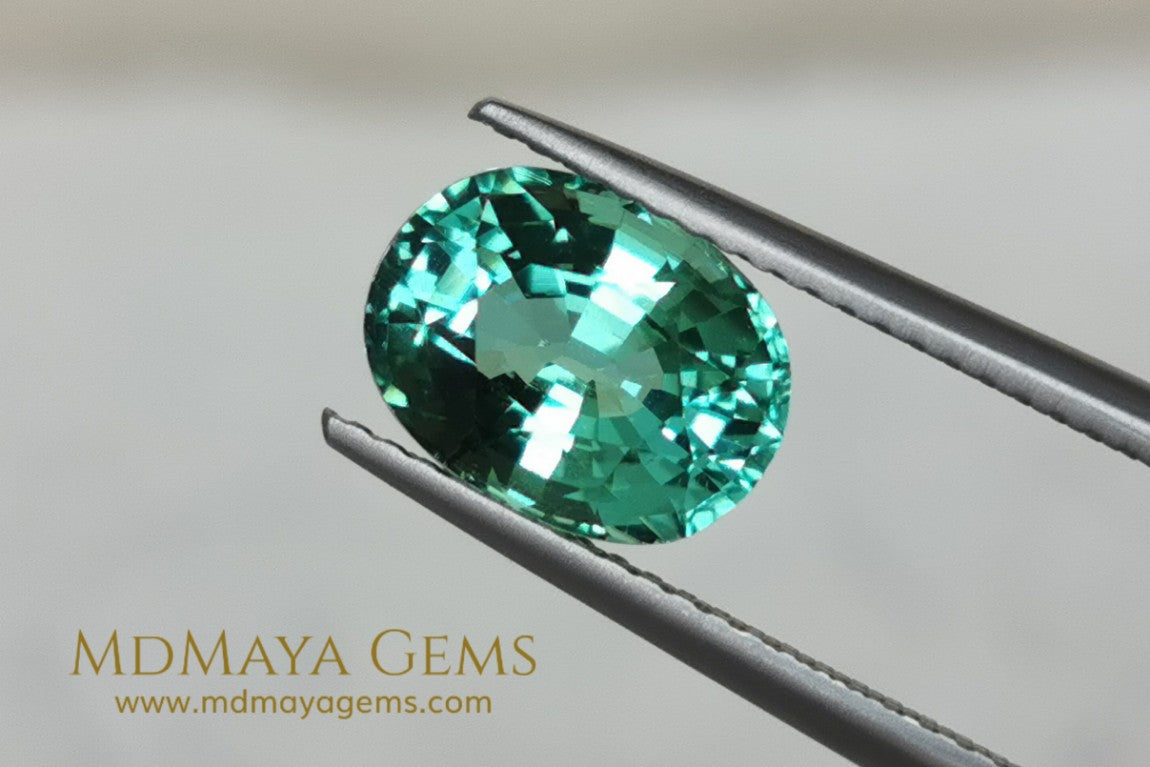 Mint Green Paraiba Tourmaline 2 82 ct with certificate for sale MdMaya Gems
