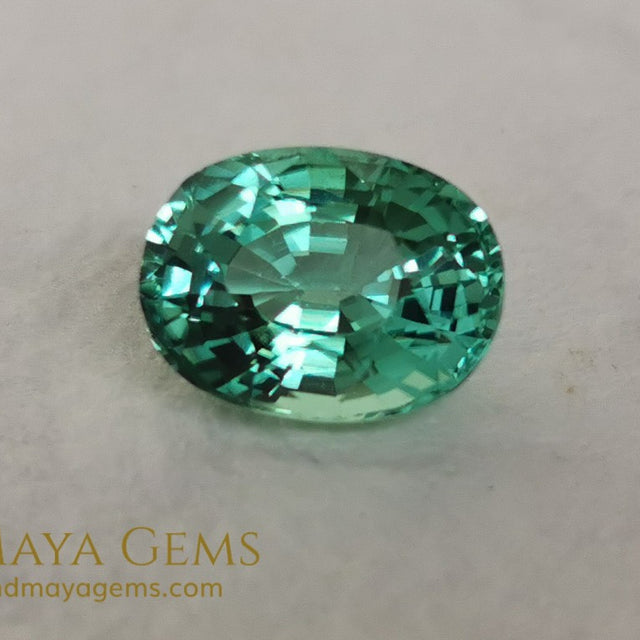 Mint Green Paraiba Tourmaline 2 82 ct with certificate for sale MdMaya Gems