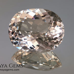 Light Peach Morganite. Oval Cut. 11.98 ct.  This morganite has a very light pale peach color, it is a natural gem of large size, beautiful proportions and great brilliance, it has a small fracture in the pavilion, but that does not affect the beauty of the gem. Once mounted on any piece of jewelry it will be spectacular and the best price. A great gem within the reach of any pocket.