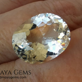 Light Peach Morganite. Oval Cut. 11.98 ct.  This morganite has a very light pale peach color, it is a natural gem of large size, beautiful proportions and great brilliance, it has a small fracture in the pavilion, but that does not affect the beauty of the gem. Once mounted on any piece of jewelry it will be spectacular and the best price. A great gem within the reach of any pocket.