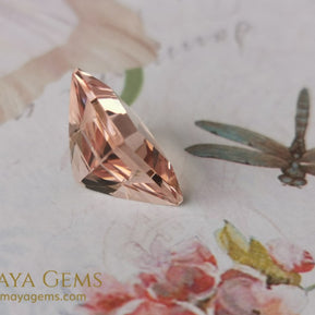 Natural Peach Morganite – Rectangle Cut, 7.50 ct