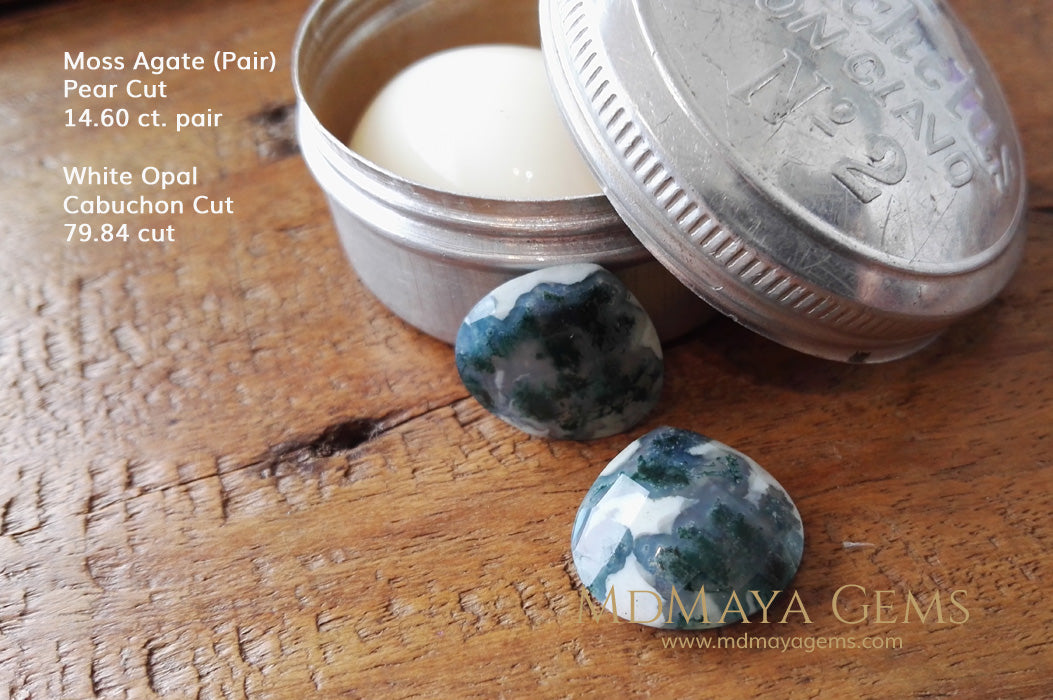 Green Moss Agate with dendritic inclusions 14.60 ct