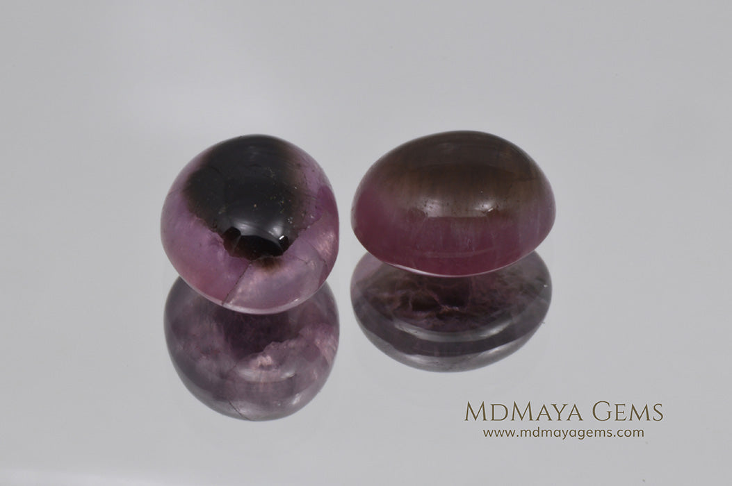 Rare Pink and Black Mushroom Tourmalines 12.95 ct