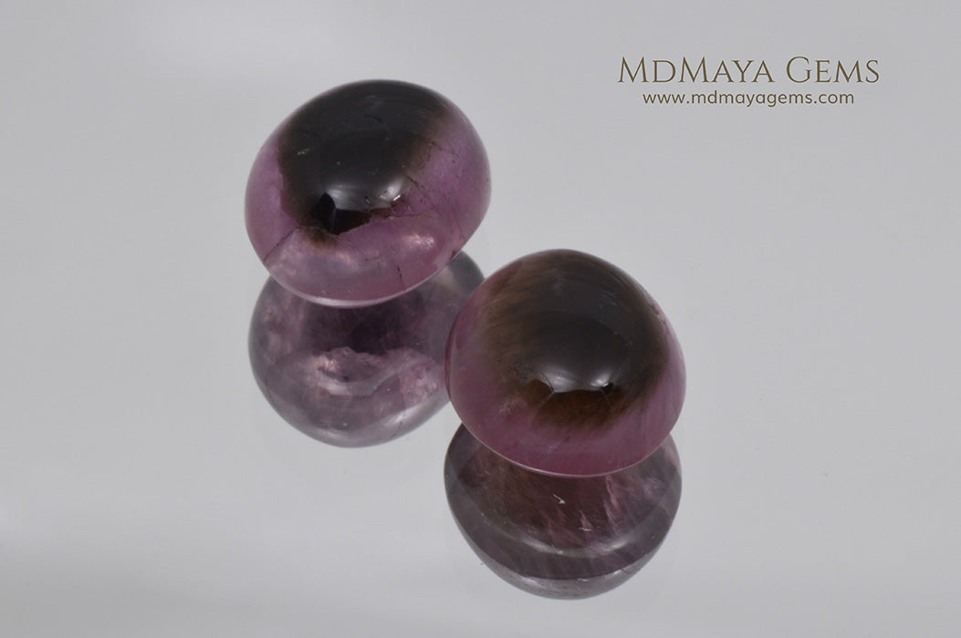 Rare Pink and Black Mushroom Tourmalines 12.95 ct