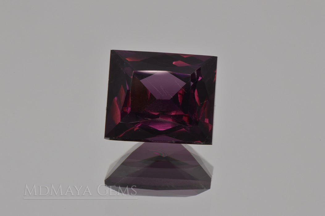 Natural Reddish Purple Spinel Gem. Rectangle Shape 2.28 ct