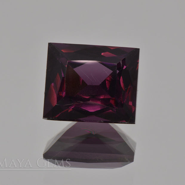 Natural Reddish Purple Spinel Gem. Rectangle Shape 2.28 ct