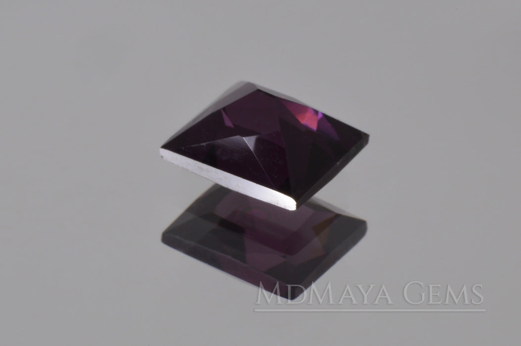 Natural Reddish Purple Spinel Gem. Rectangle Shape 2.28 ct