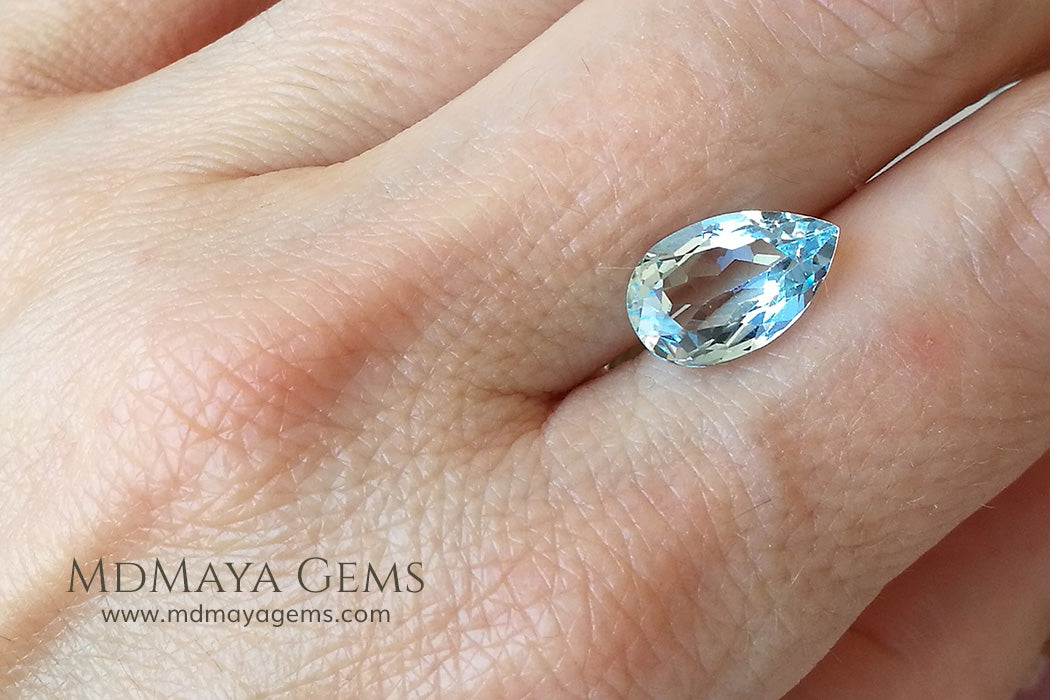 Loose Blue Topaz Pear Cut Topaz 4.23 ct